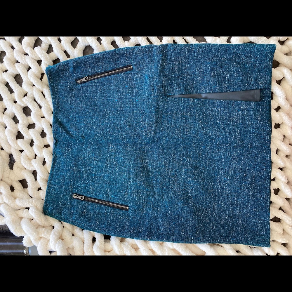 RAG & BONE - blue tweed pencil skirt